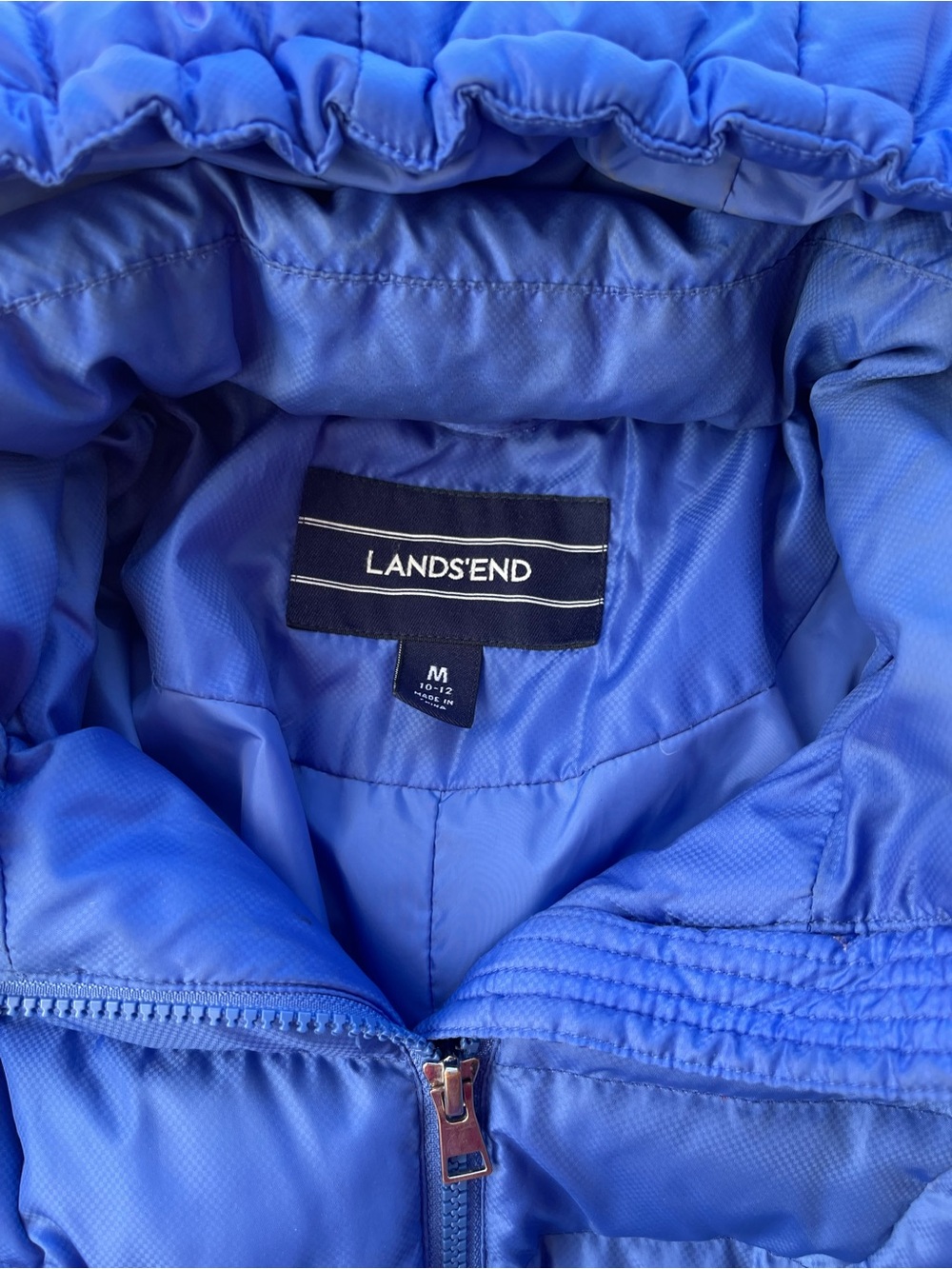 Lands' End Bright Blue Quilted Puffer Jacket